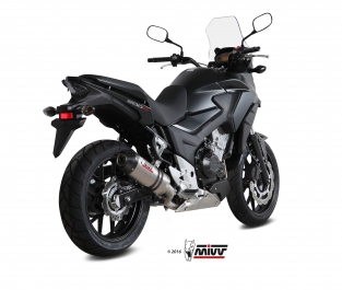 Mivv Oval Titanium Einddemper met Carbon Endcap met E-keur Honda CB 500 X 2016